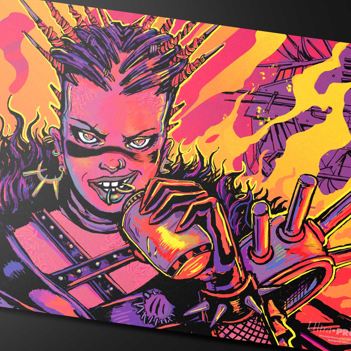 Aetherdrift Playmat Borderless Racer 4 for MtG