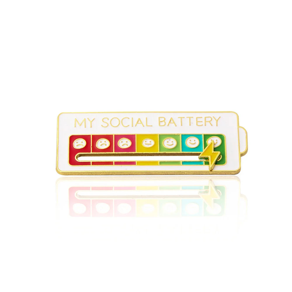 Social Battery Enamel Pin