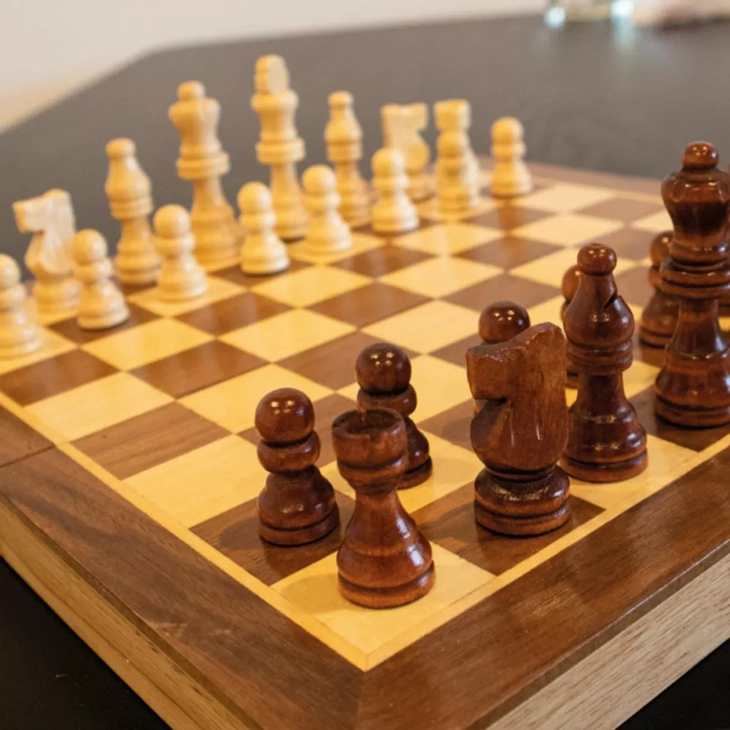LPG Classics Wooden Folding Chess/Checkers/Backgammon Set 30cm